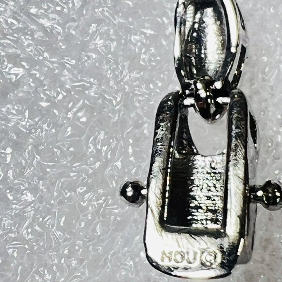 Sonia Hou Signed Silver-Tone Accent Infinity-Link Tennis Bracelet Secure Clasp - Picture 4 of 7